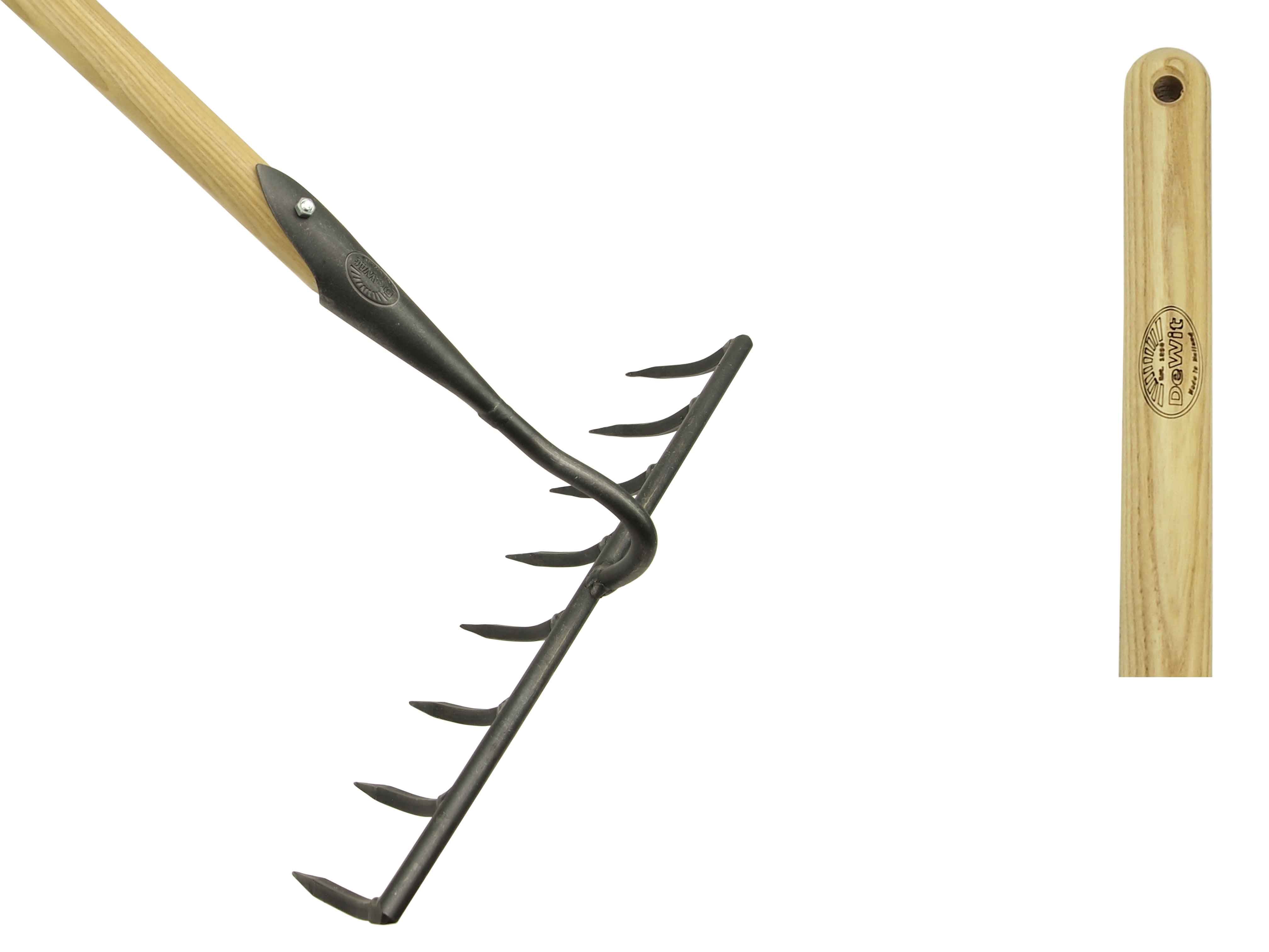 Constructors rake with forged tines and 170cm handle